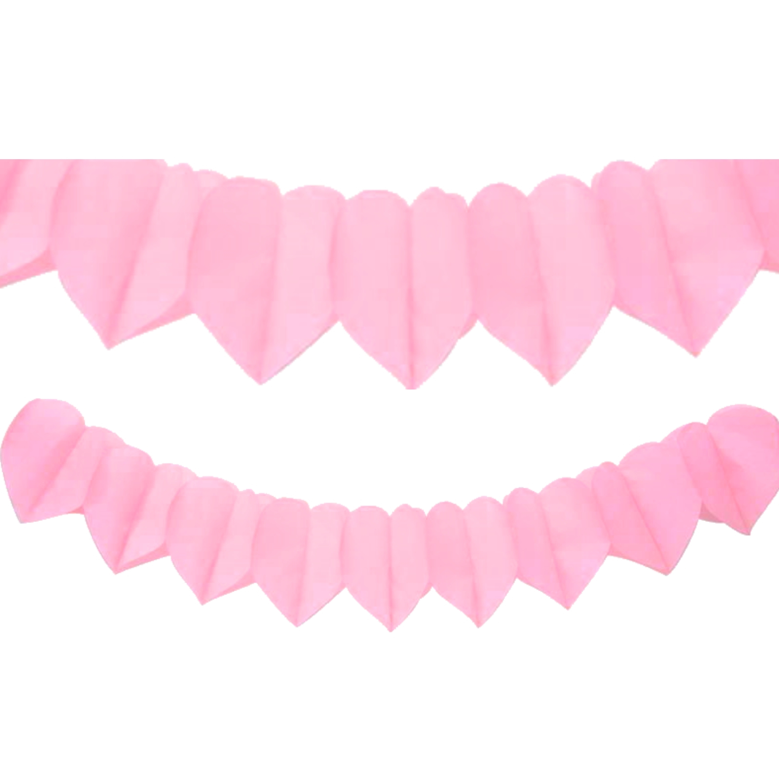 Pink Heart Tissue Paper Garland Banner