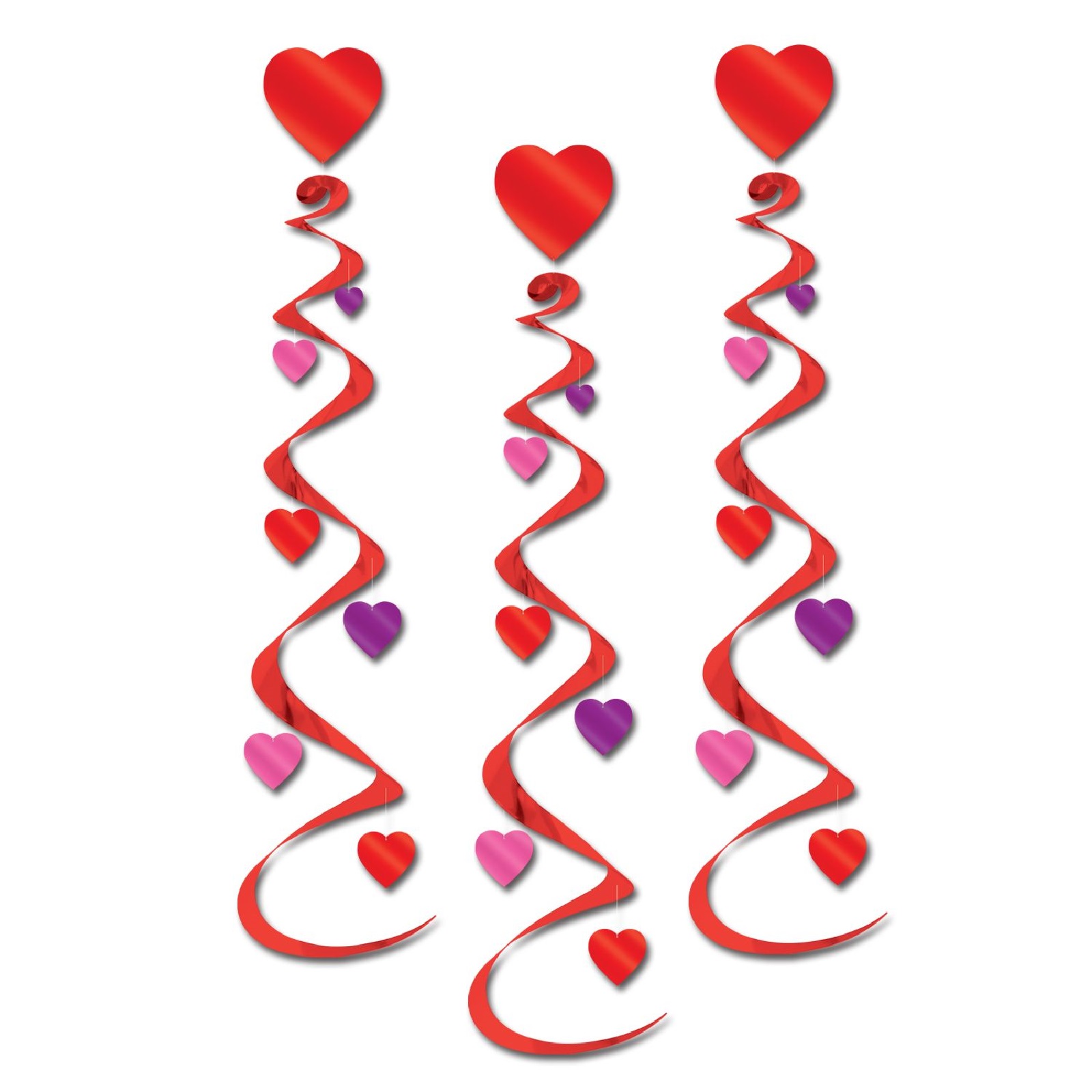 Heart Swirl Decorations (Pack of 3)