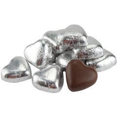 SIlver Chocolate Hearts (77g Bag) 