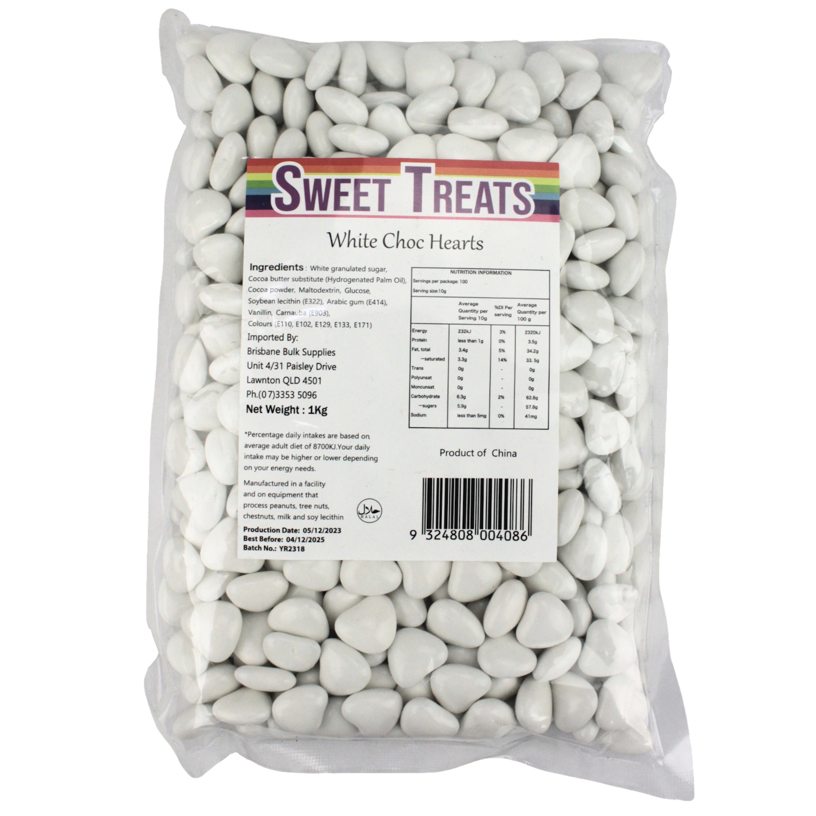 White Chocolate Hearts (1kg)
