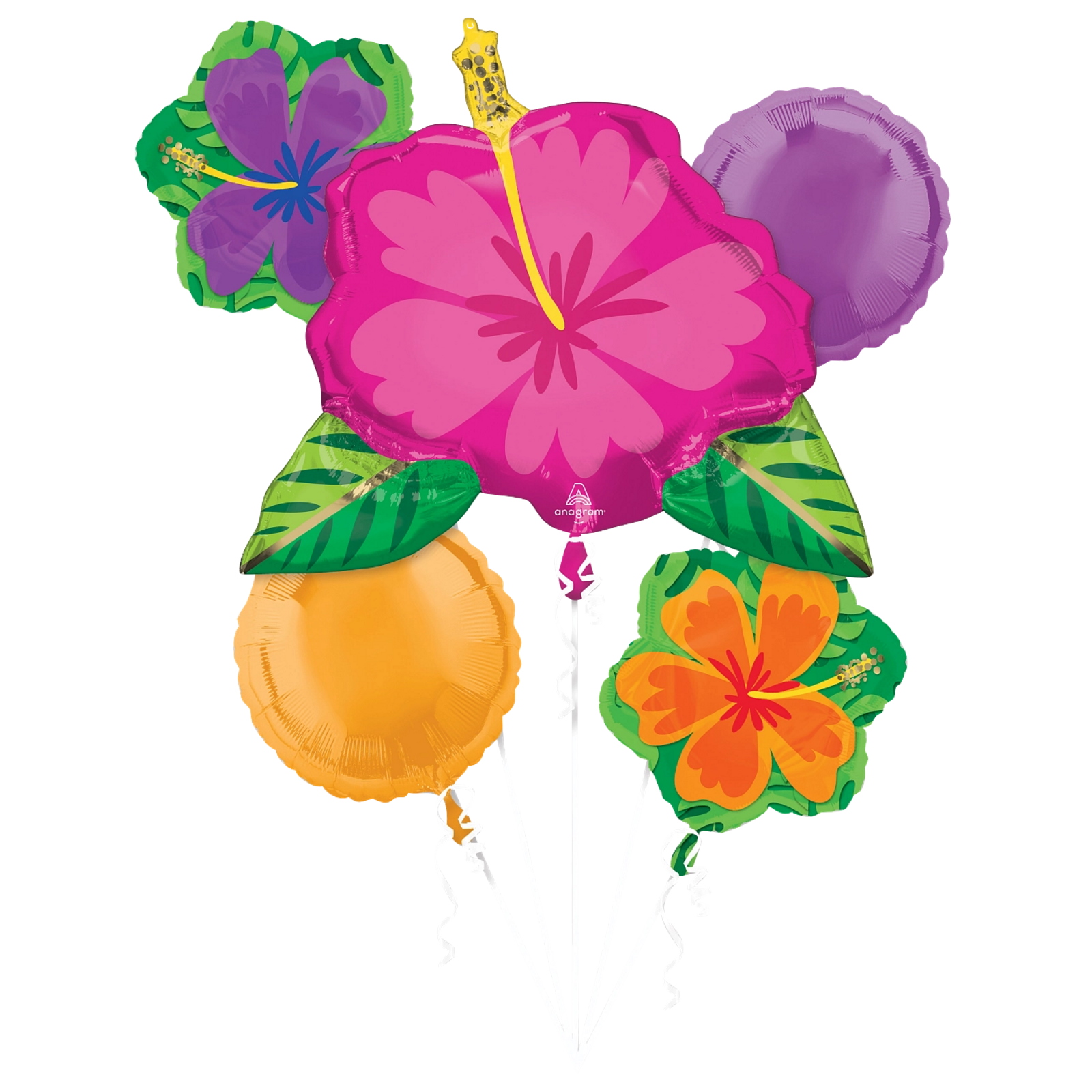 Summer Hibiscus Foil Helium Balloon Bouquet
