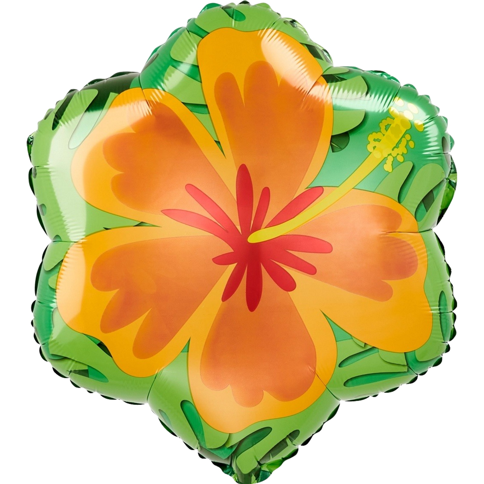 Summer Purple & Orange Hibiscus Foil Helium Balloon