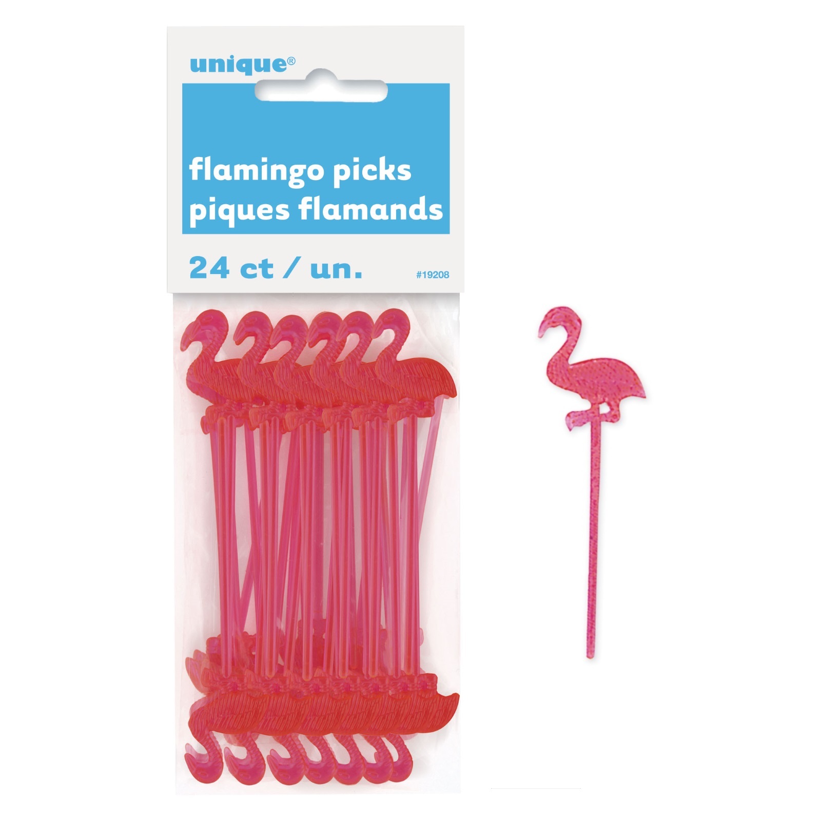 Hawaiian Mini Flamingo Picks (Pack of 24)