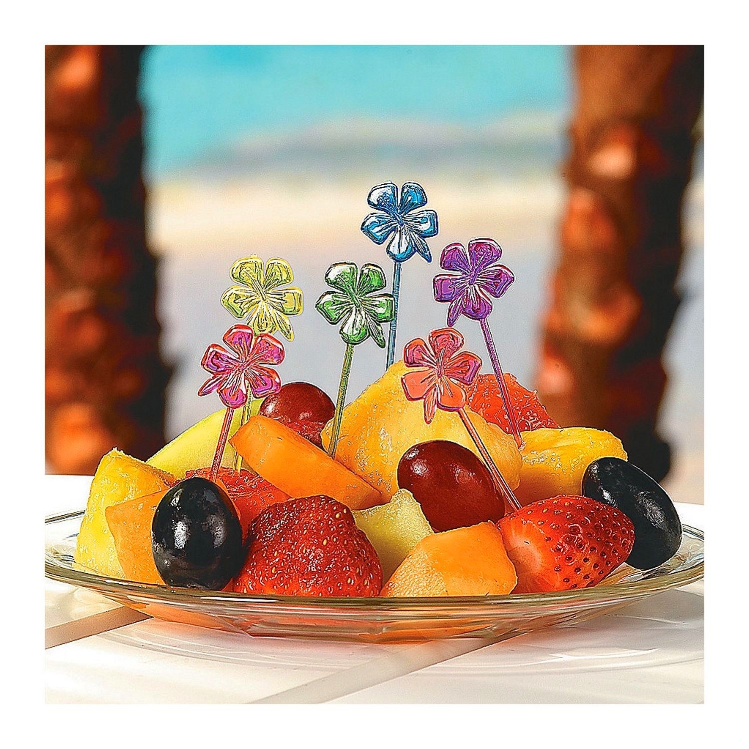Plastic Hibiscus Picks (Pack of 72)