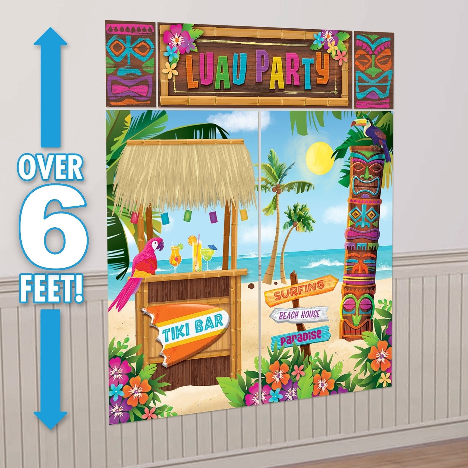 Luau Party Scene Setter Wall Decorating Kit