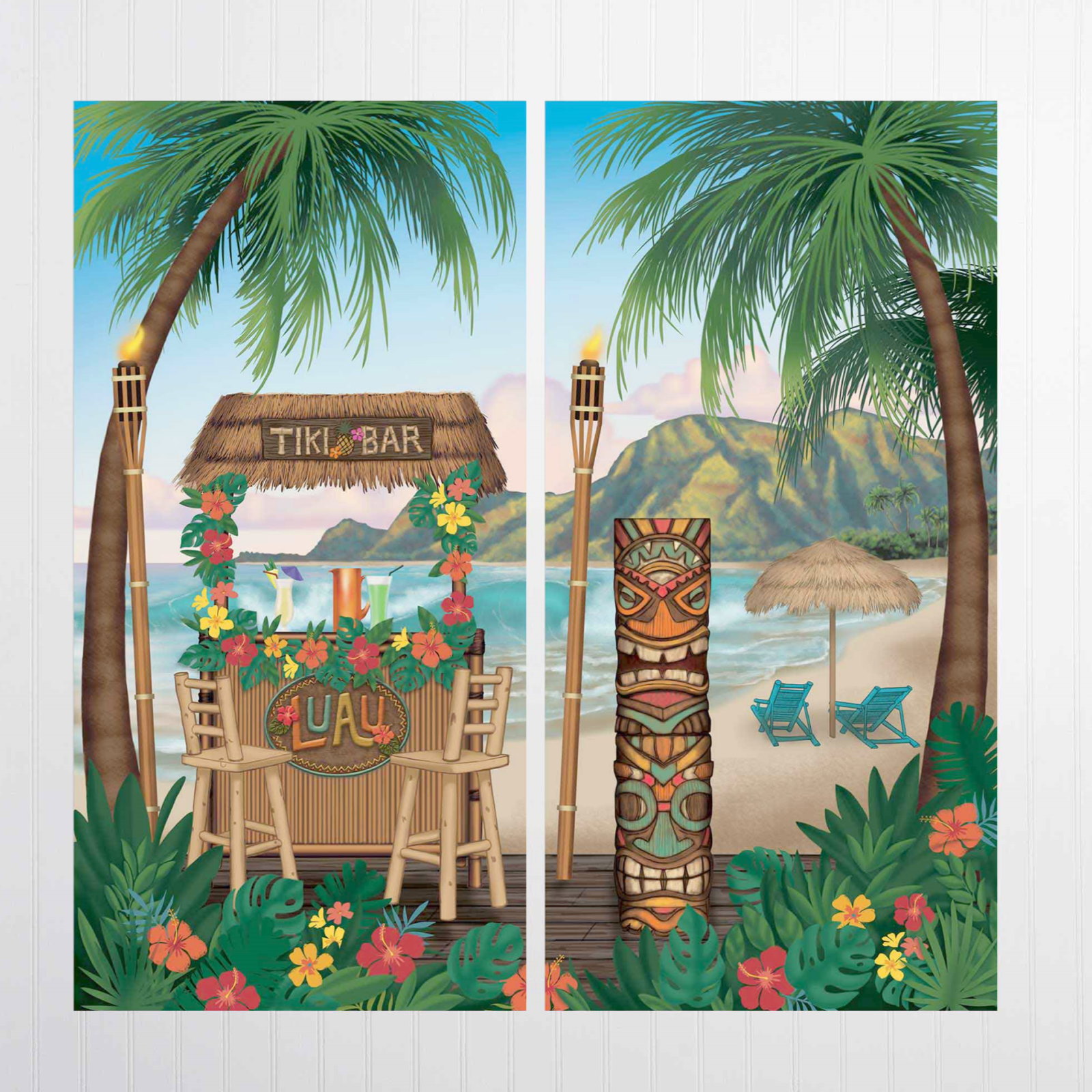 Vintage Tiki Scene Setter Wall Decorating Kit