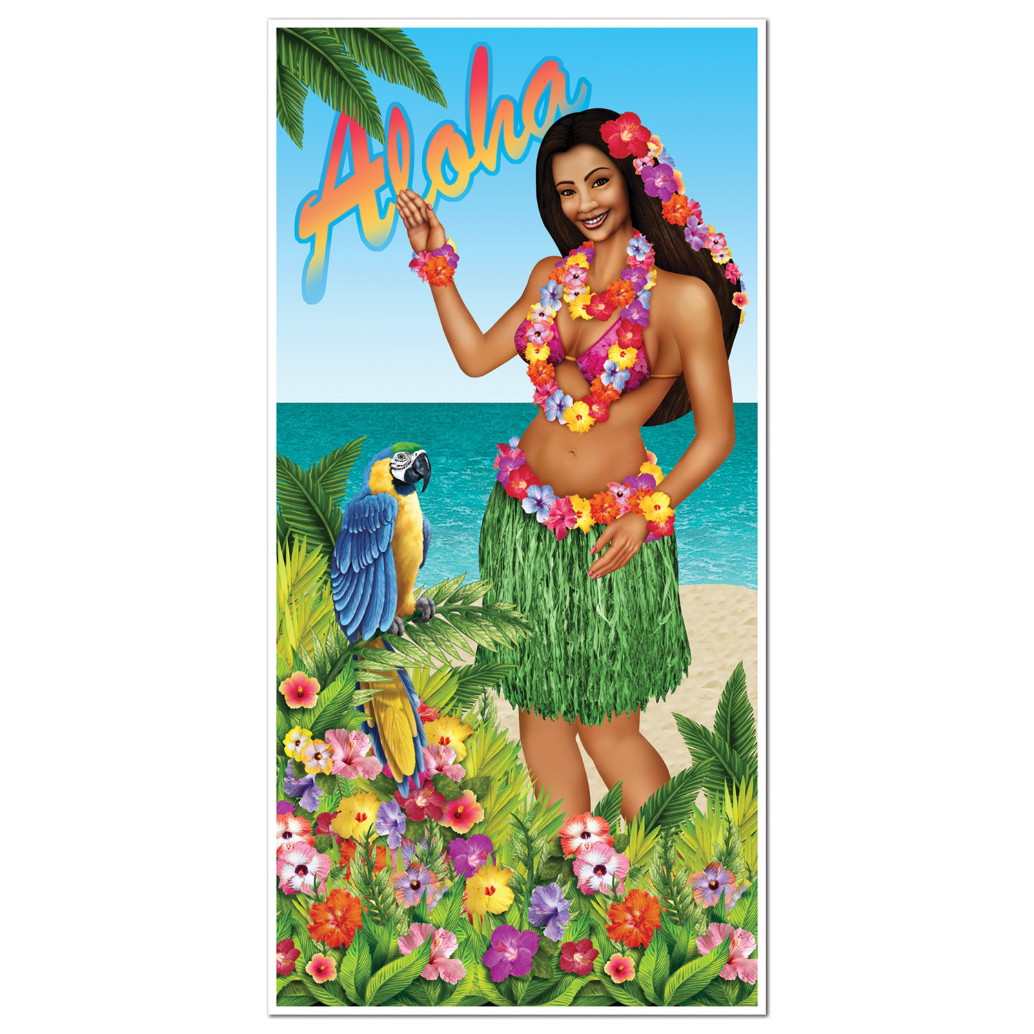Hawaiian Luau Door Cover
