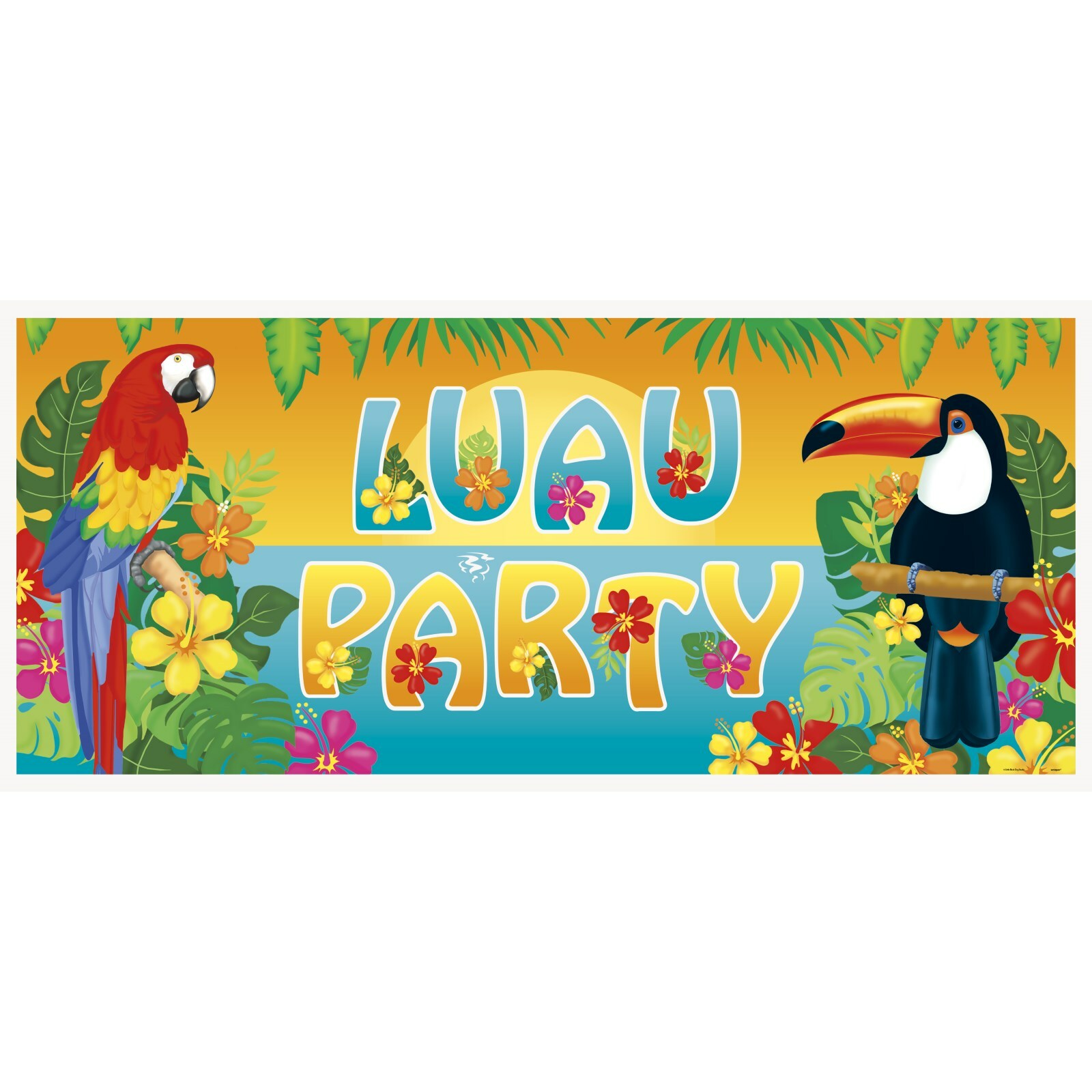 Hawaiian Luau Large Plastic Banner