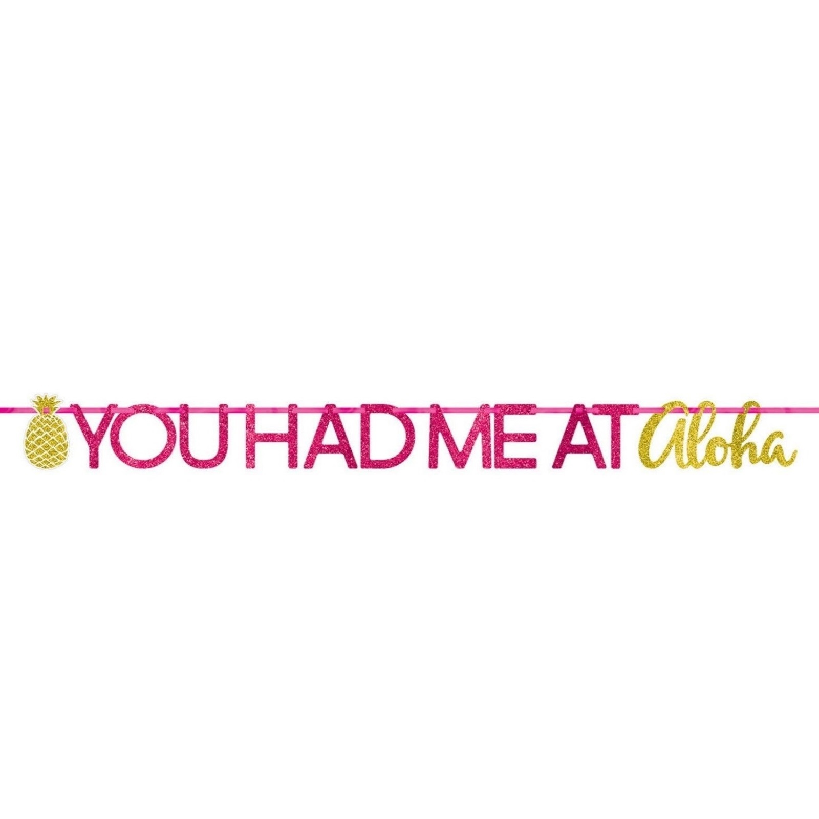 You Had Me At Aloha Glitter Banner
