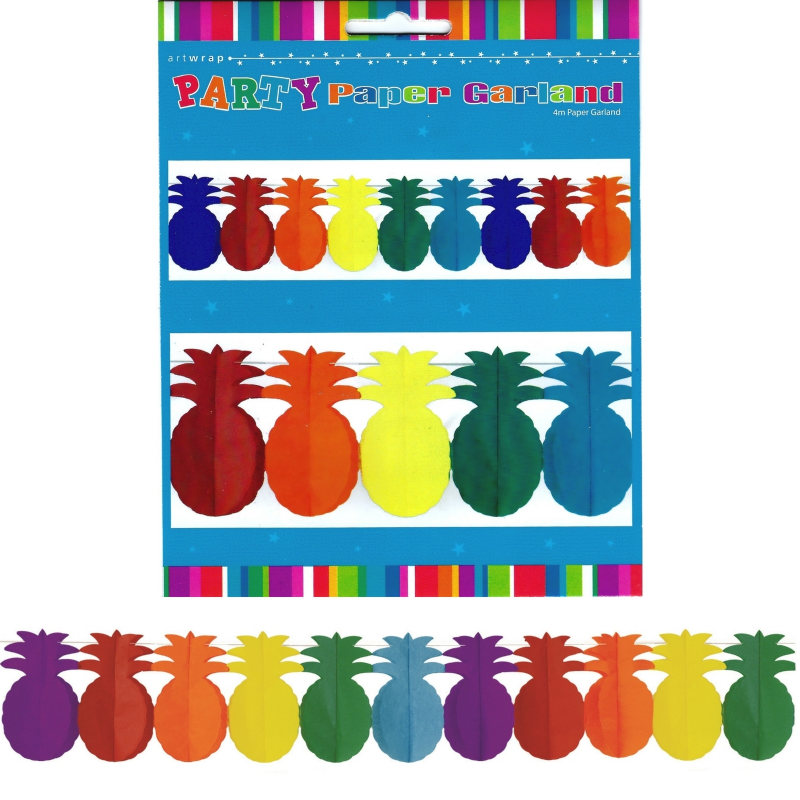 Coloured Pineapple Tissue Garland Banner