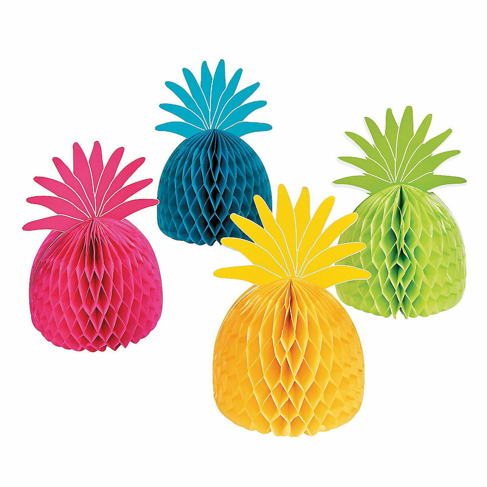 Bright Pineapple Honeycomb Centrepieces (Set of 4)