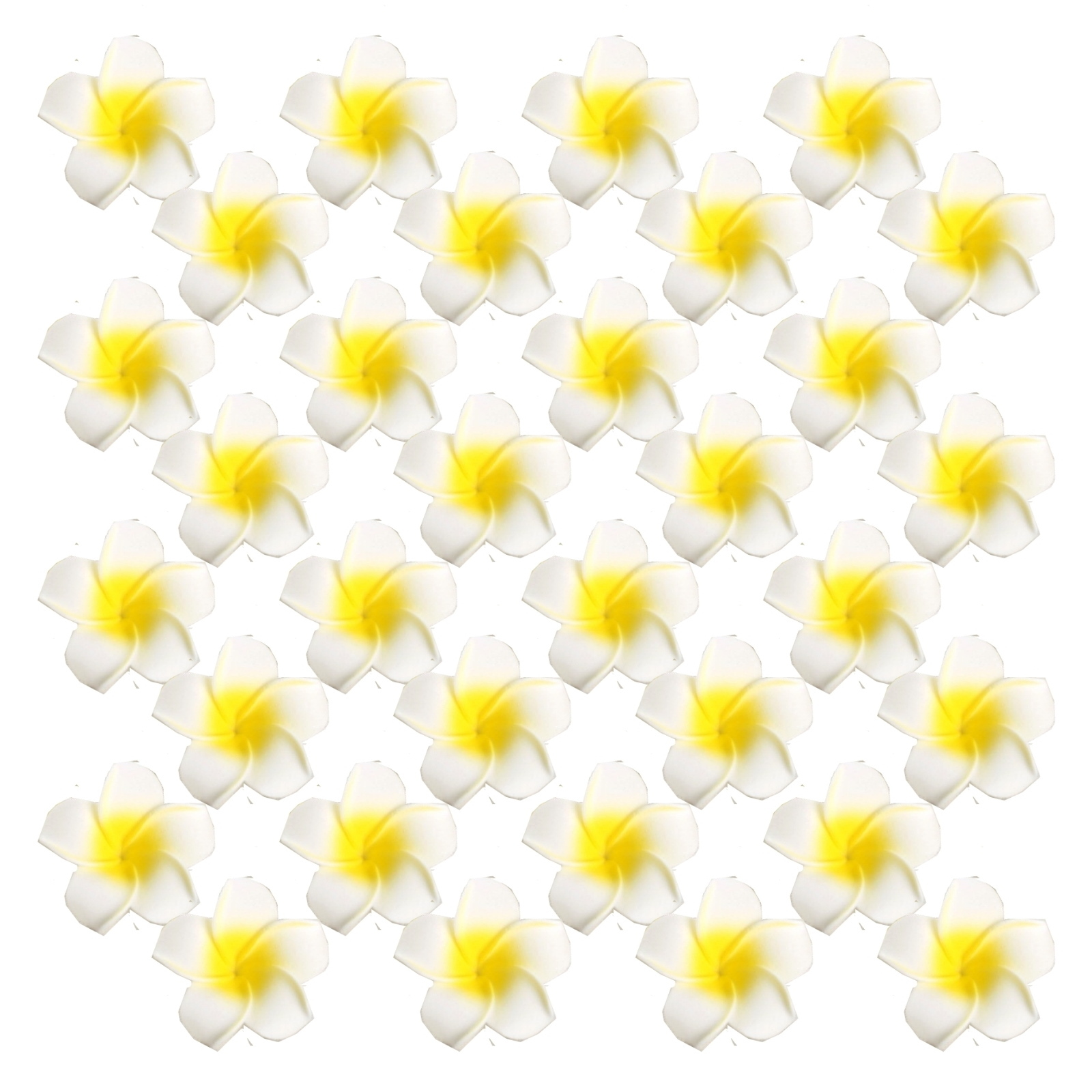 Yellow Foam Frangipani Flowers (Pack of 50)
