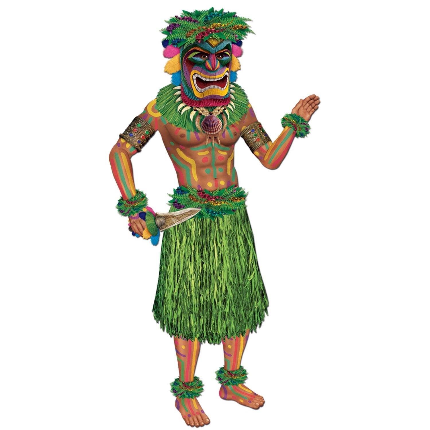 Medium Tiki Man Cardboard Cutout 97cm