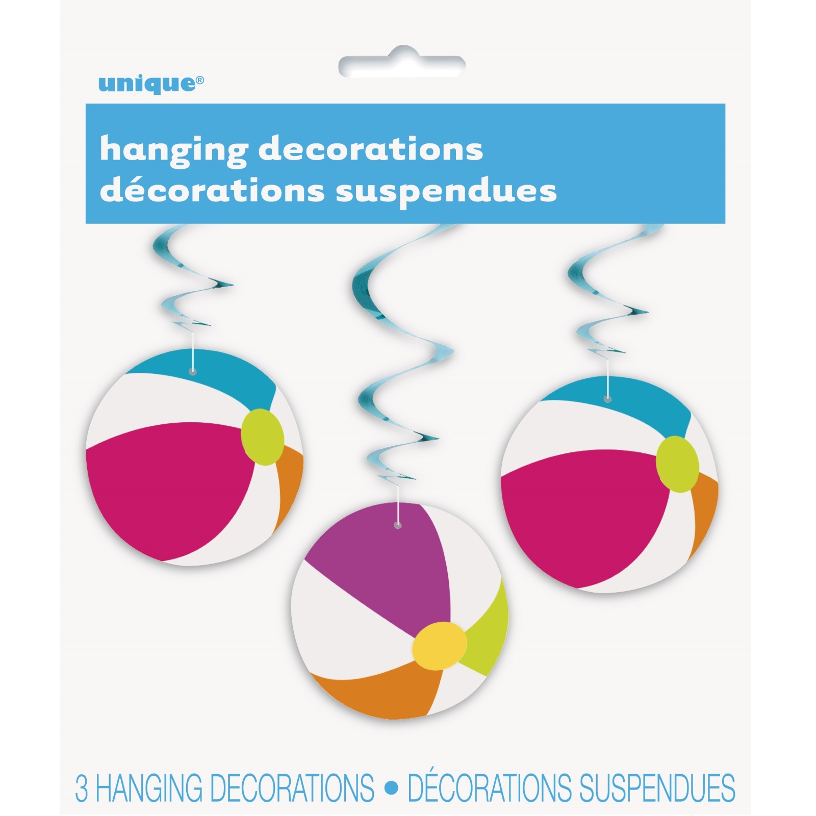 Beach Ball Hanging Decorations (Pack of 3)