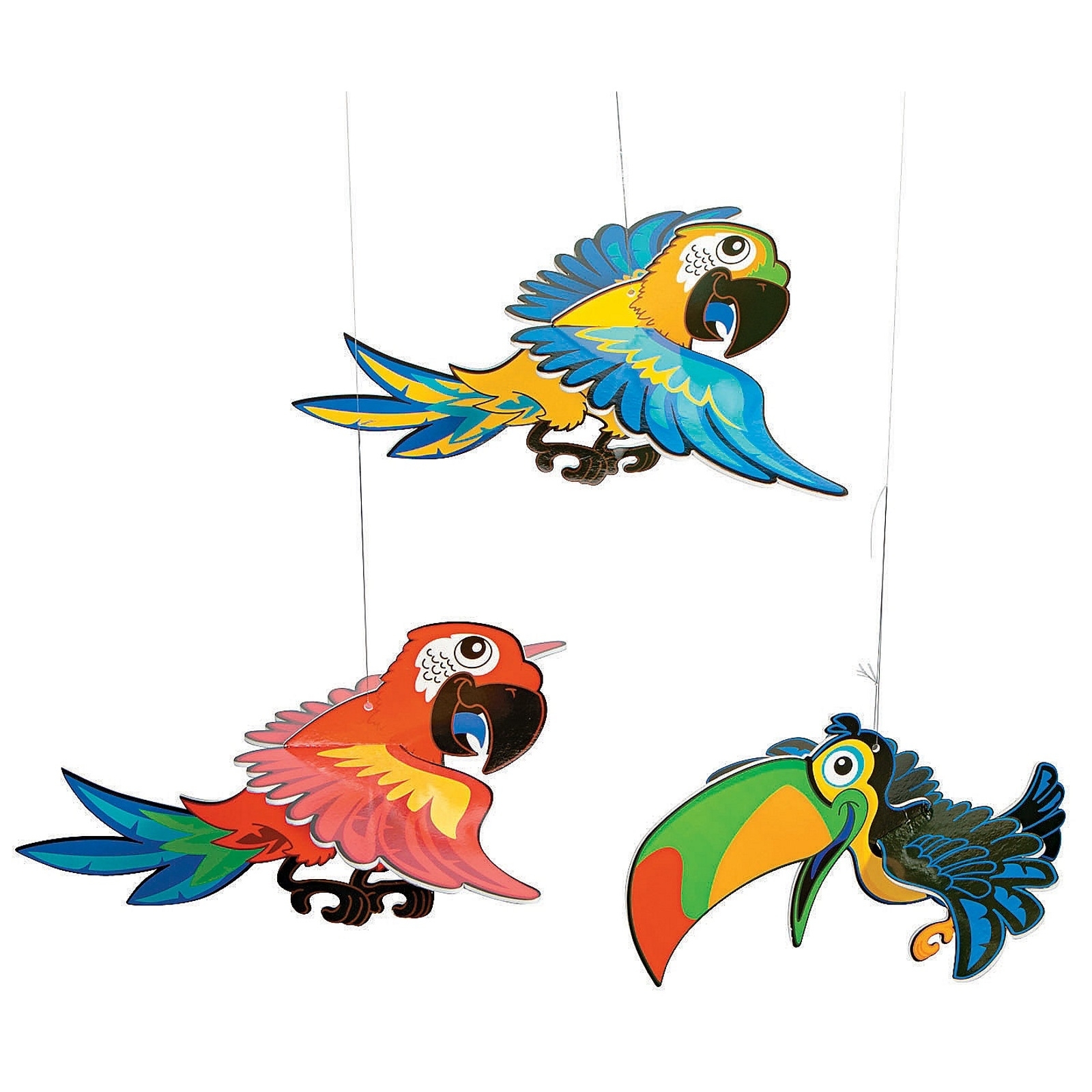 Tropical Bird Hanging Decorations (Pack of 3)