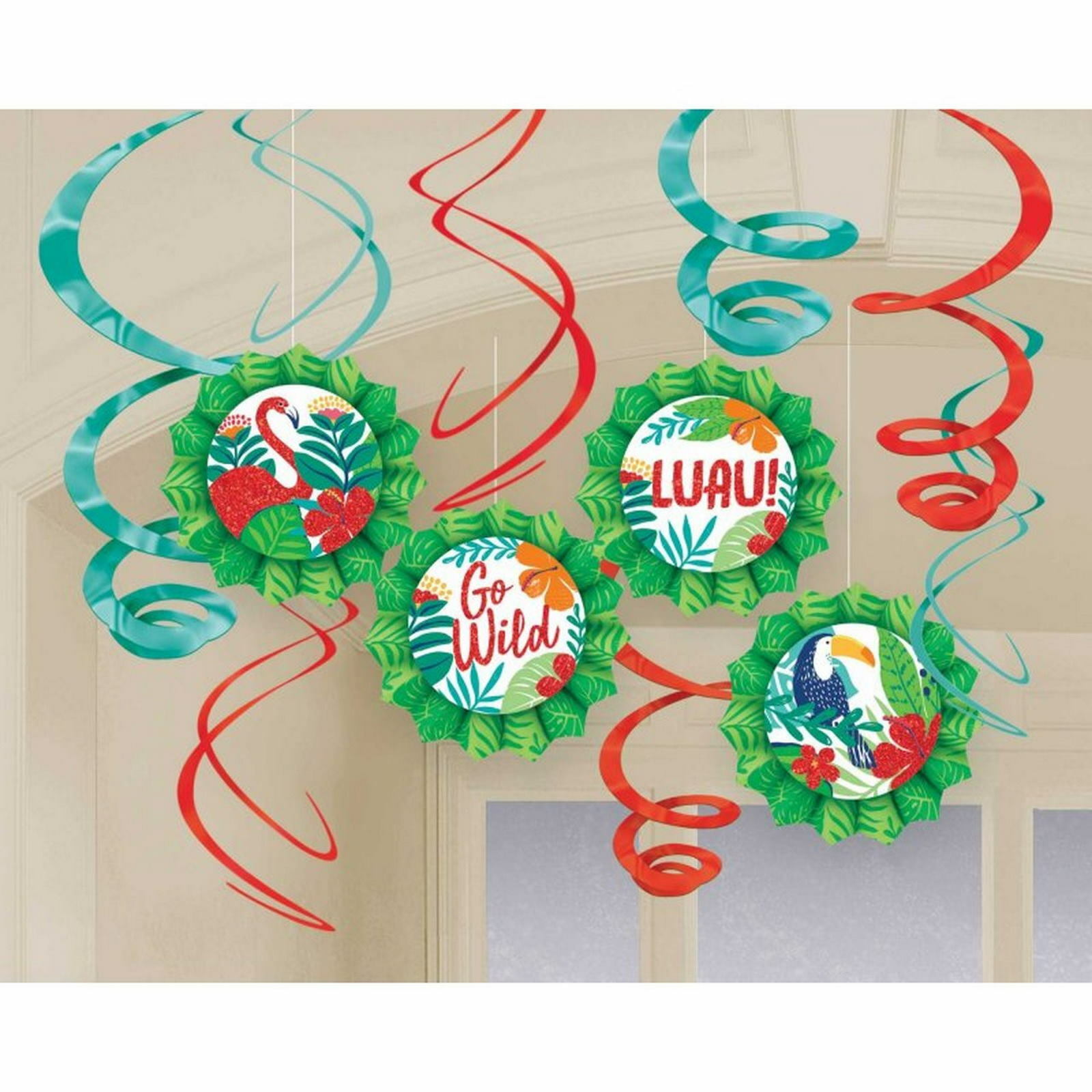 Tropical Jungle Hanging Decorations (Set of 12)