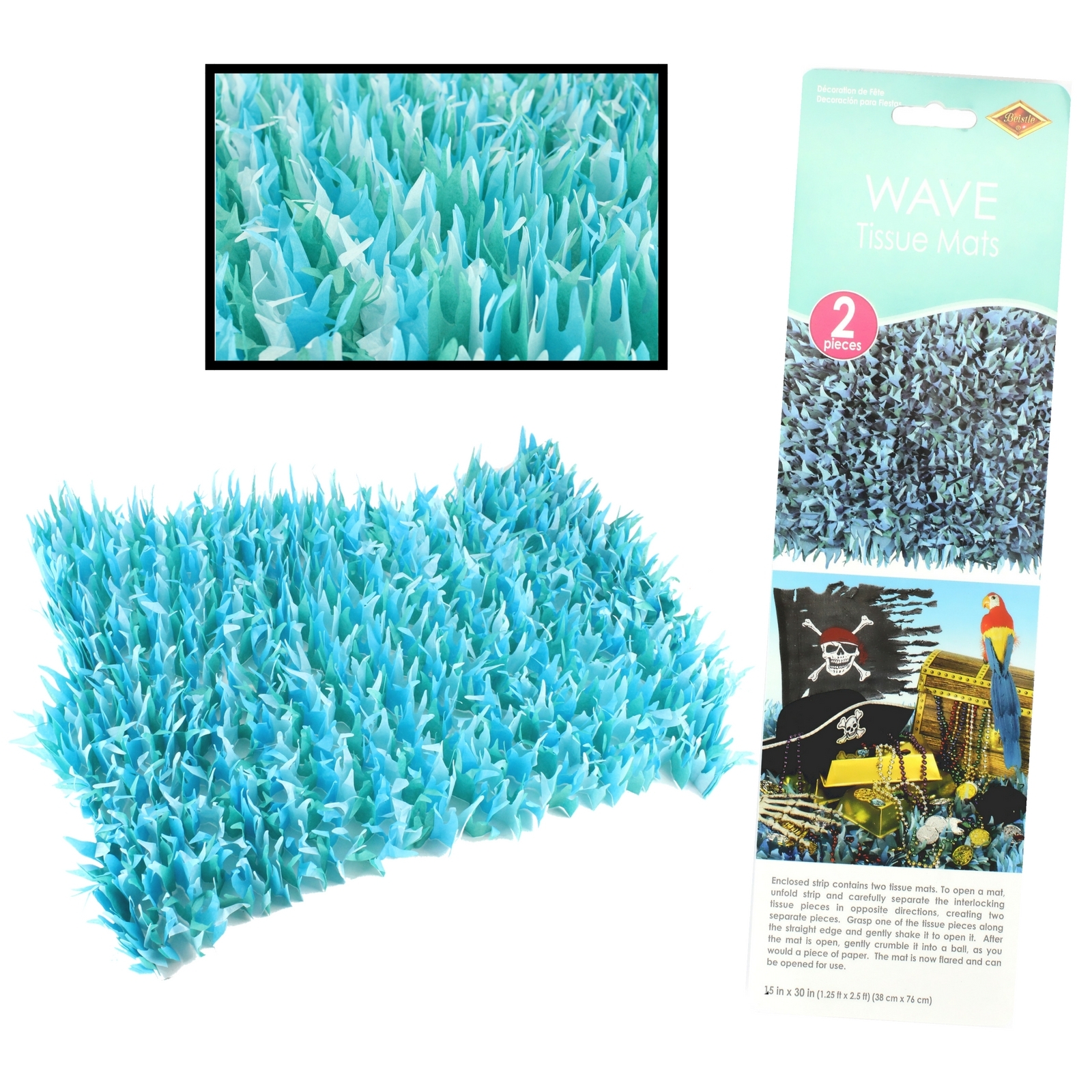 Blue Tissue Wave Mat (2pcs)