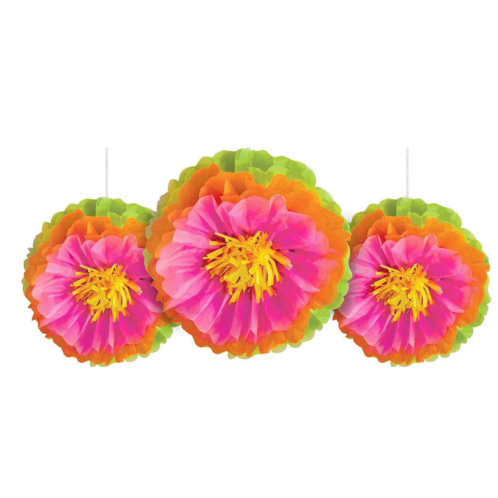 Tropical Flower Fluffy Tissue Decorations 