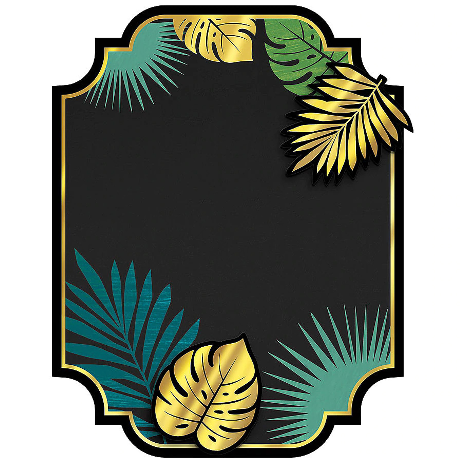 Key West Green & Gold Leaf Chalkboard Easel Sign