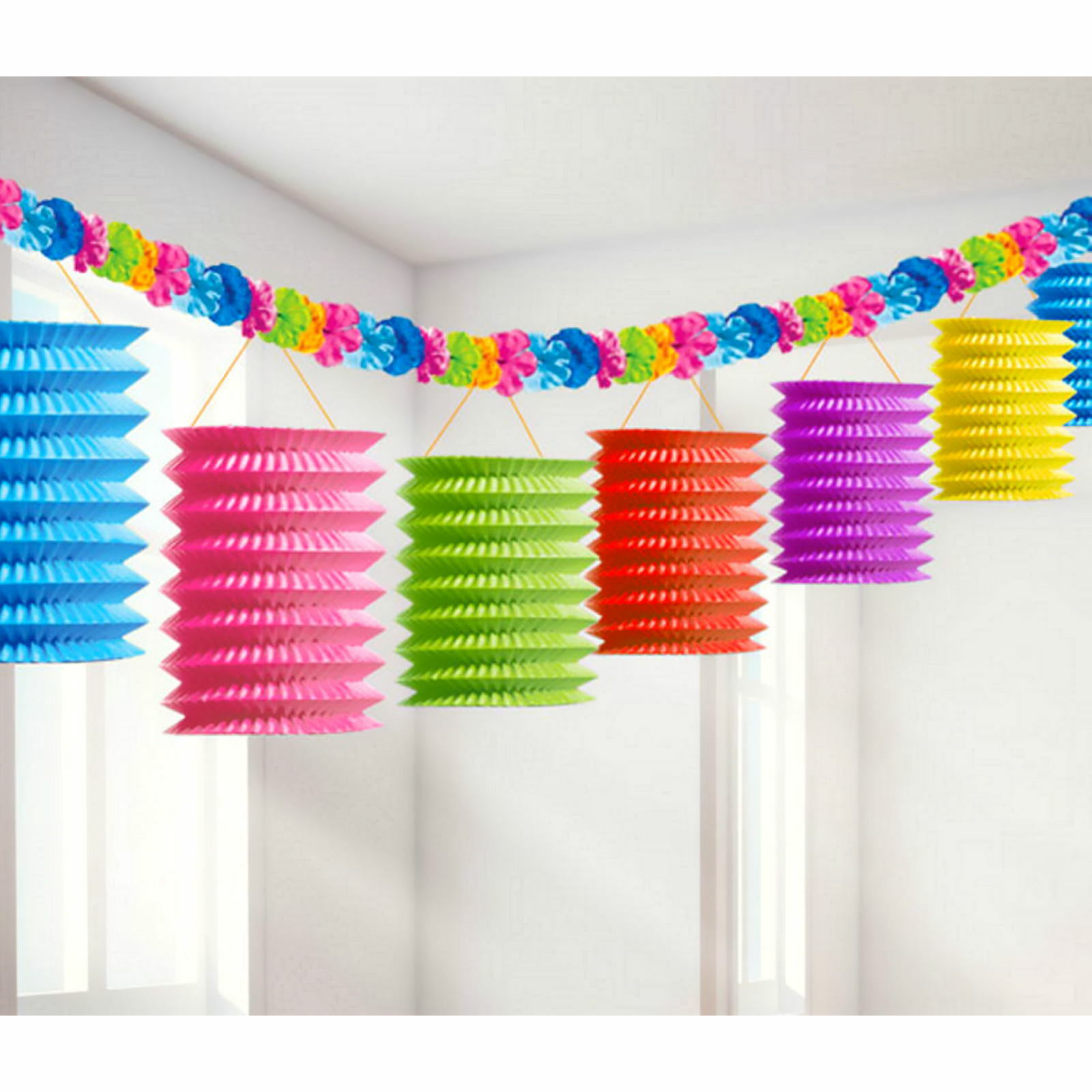 Luau Tiki Paper Lantern Garland