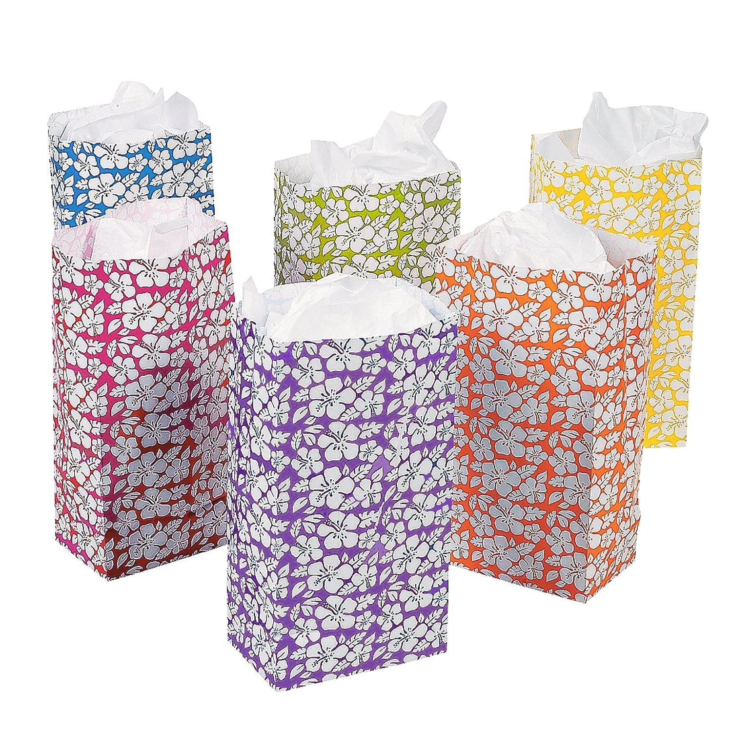 Hibiscus Paper Favour Bags (Pack of 12)