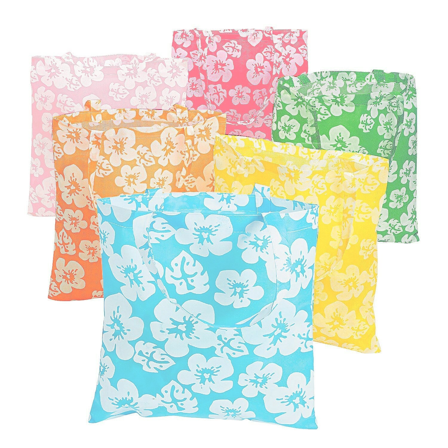Hibiscus Large Tote Bags (Pack of 12)