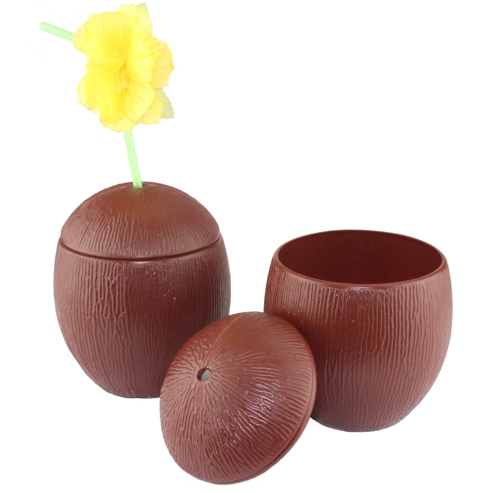 Plastic Coconut Cup Hawaiian Luau Themed Party Supplies Discount