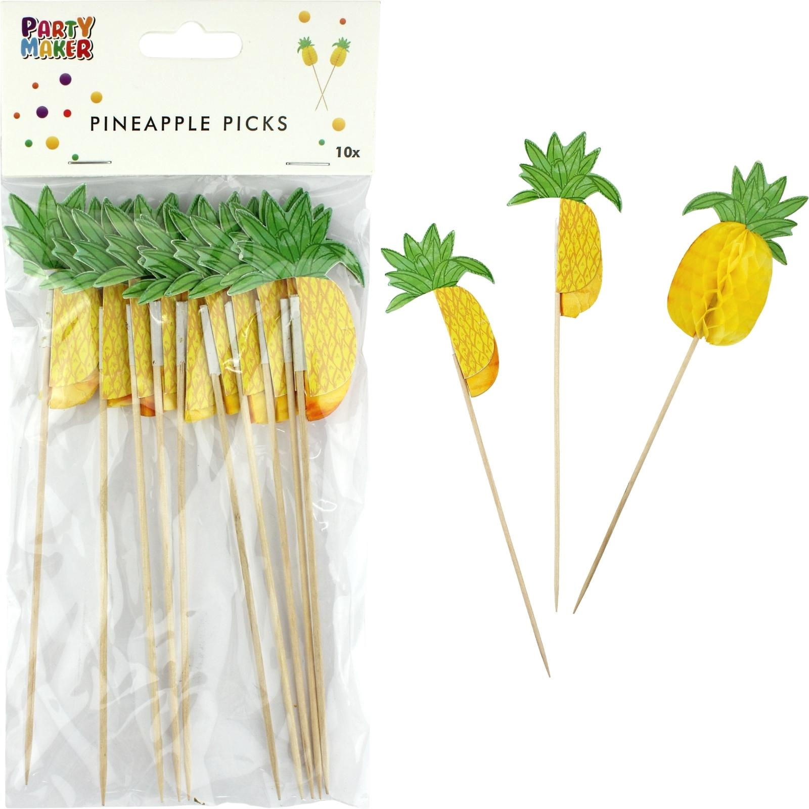 Summer Pineapple Honeycomb Picks (Pack of 10)