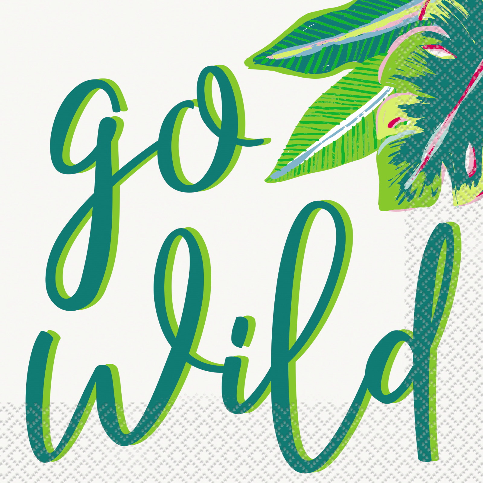 Tropical Leaves Large Napkins / Serviettes (Pack of 16)