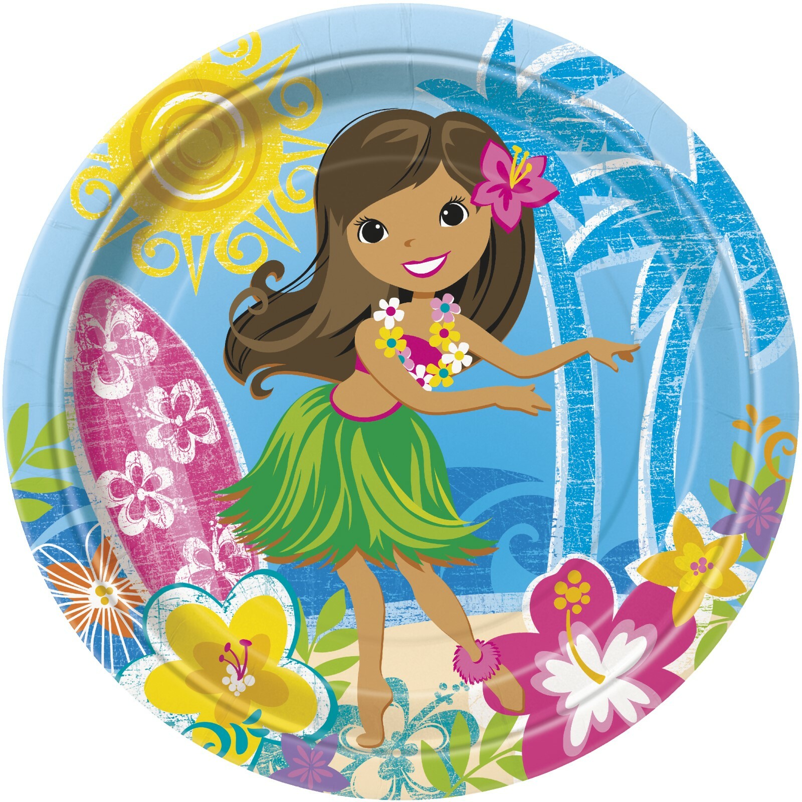 Hula Beach Party Large Plates (Pack of 8)