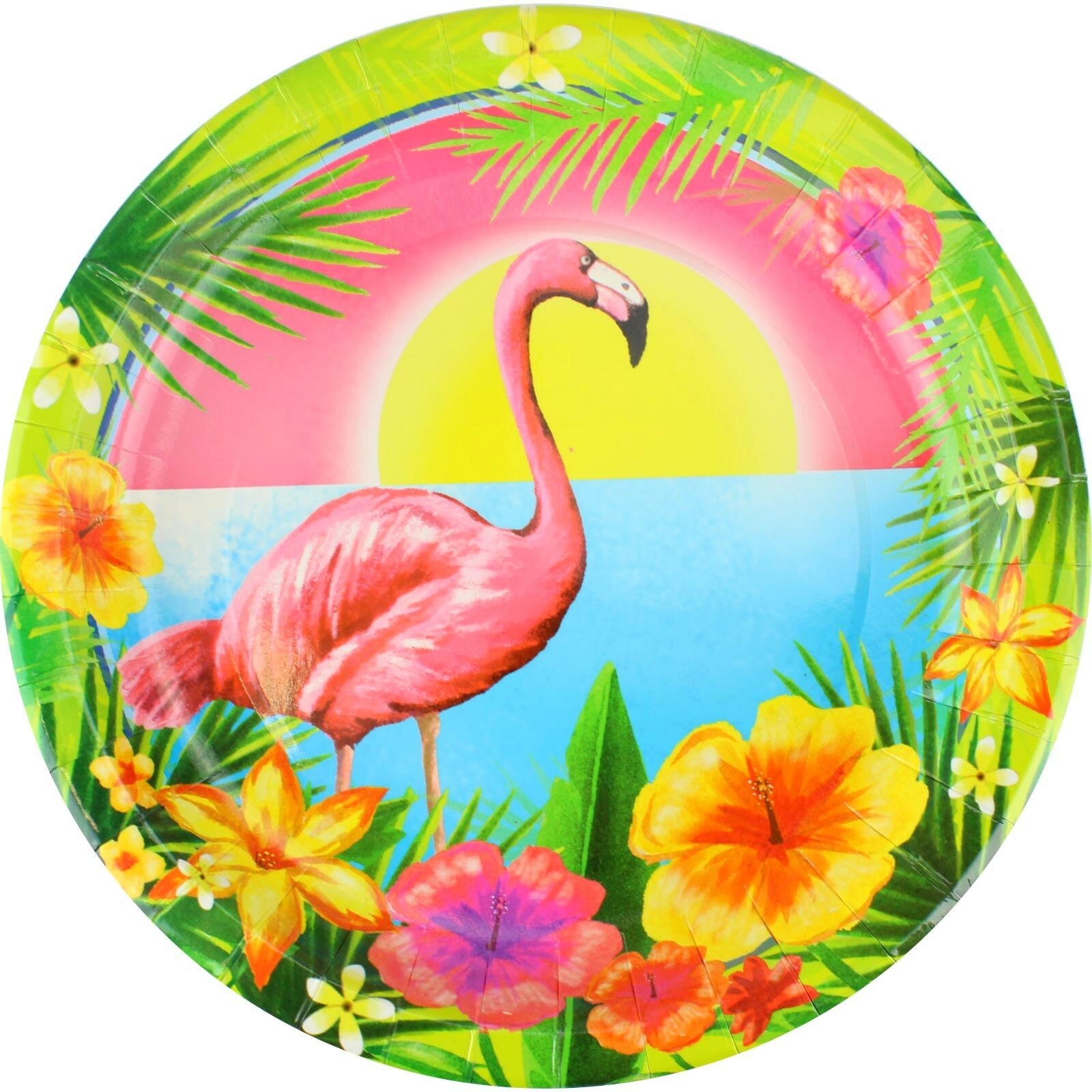 Hawaiian Flamingo Paper Plates (Pack of 10)