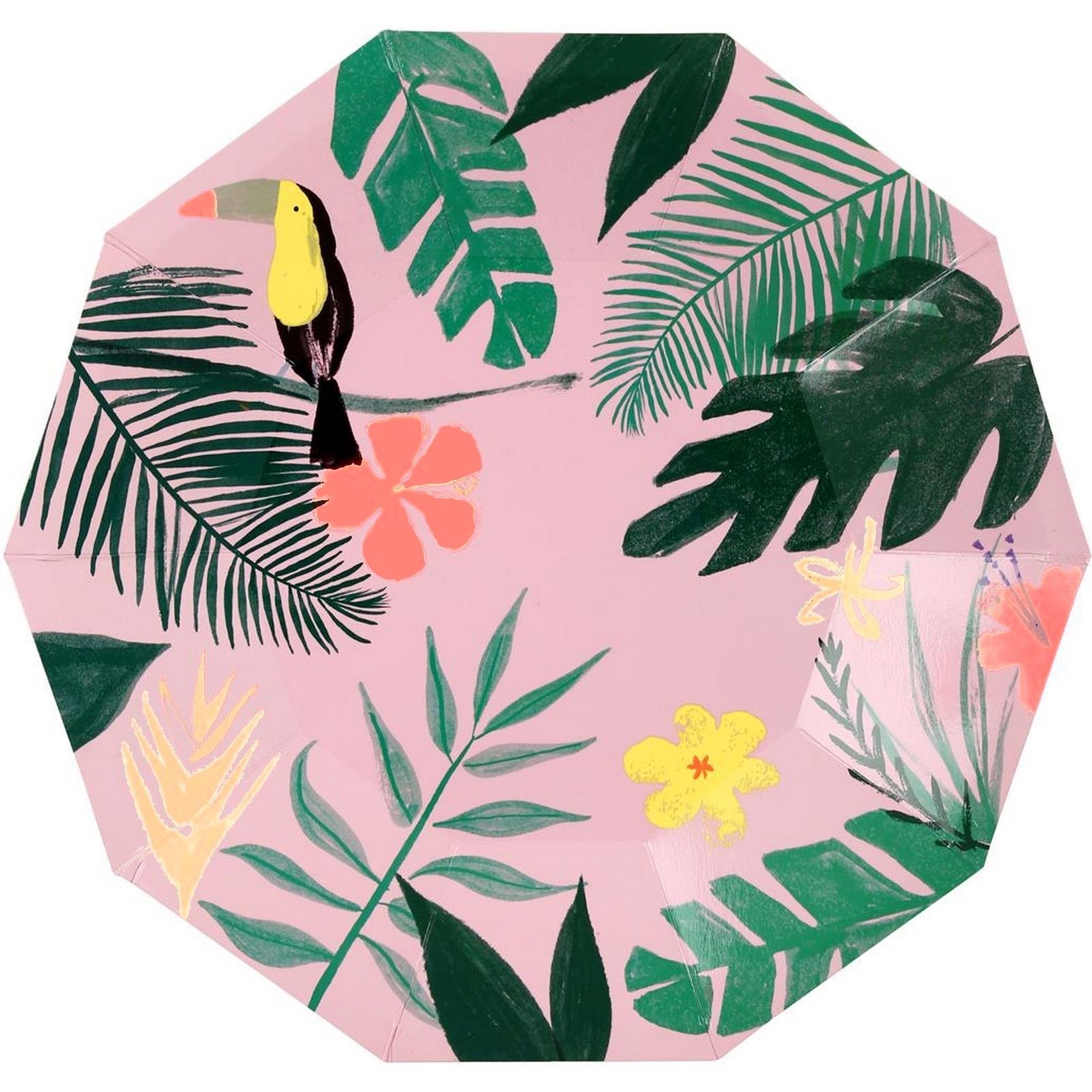 Meri Meri Tropical Toucan Large Paper Plates (Pack of 12)