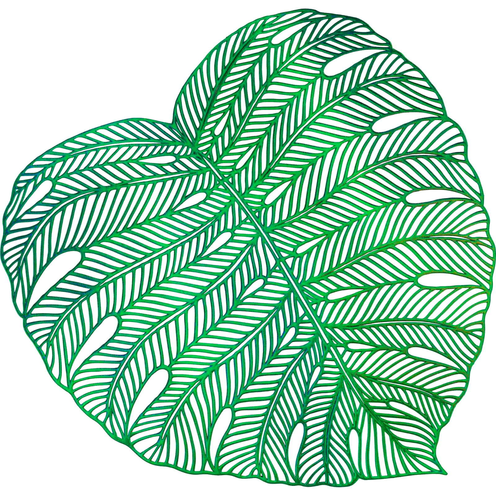 Metallic Green Palm Leaf Vinyl Placemat
