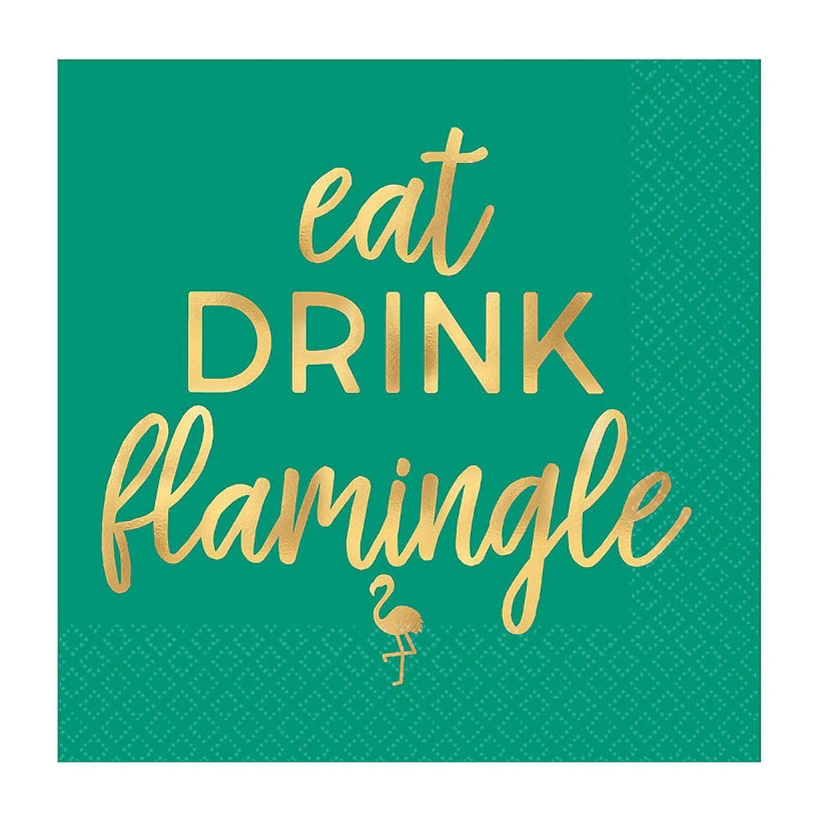 Aloha Eat Drink Flamingle Small Napkins / Serviettes (Pack of 16)