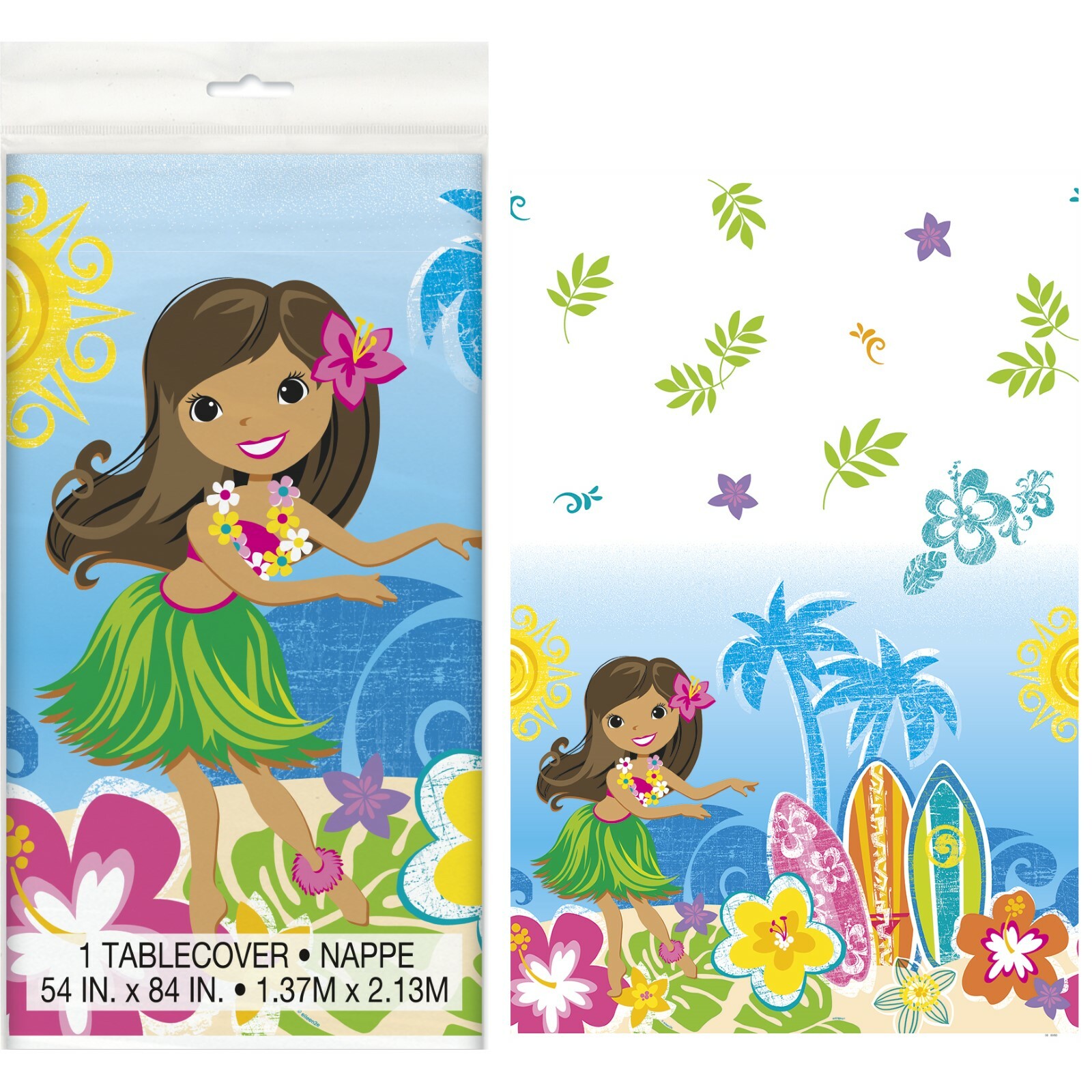 Hula Beach Party Plastic Tablecloth