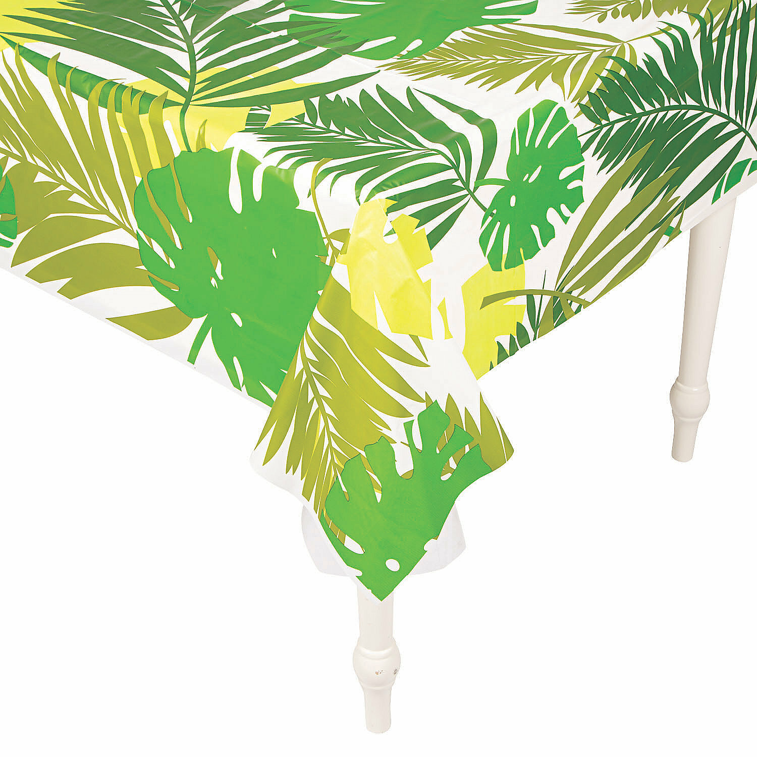 Tropical Leaf Plastic Table Roll Tablecloth 30M