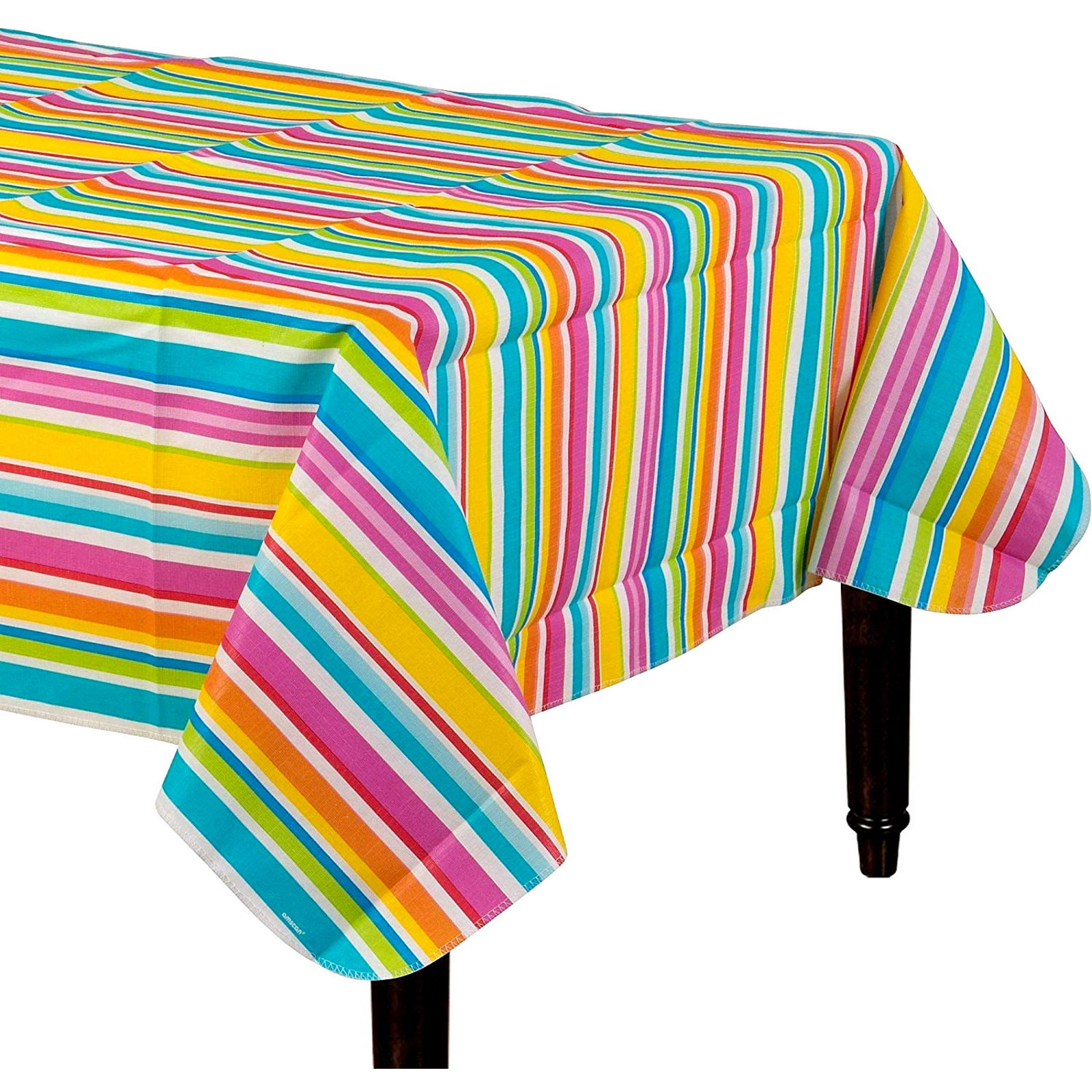 Summer Stripes Flannel Backed Tablecloth