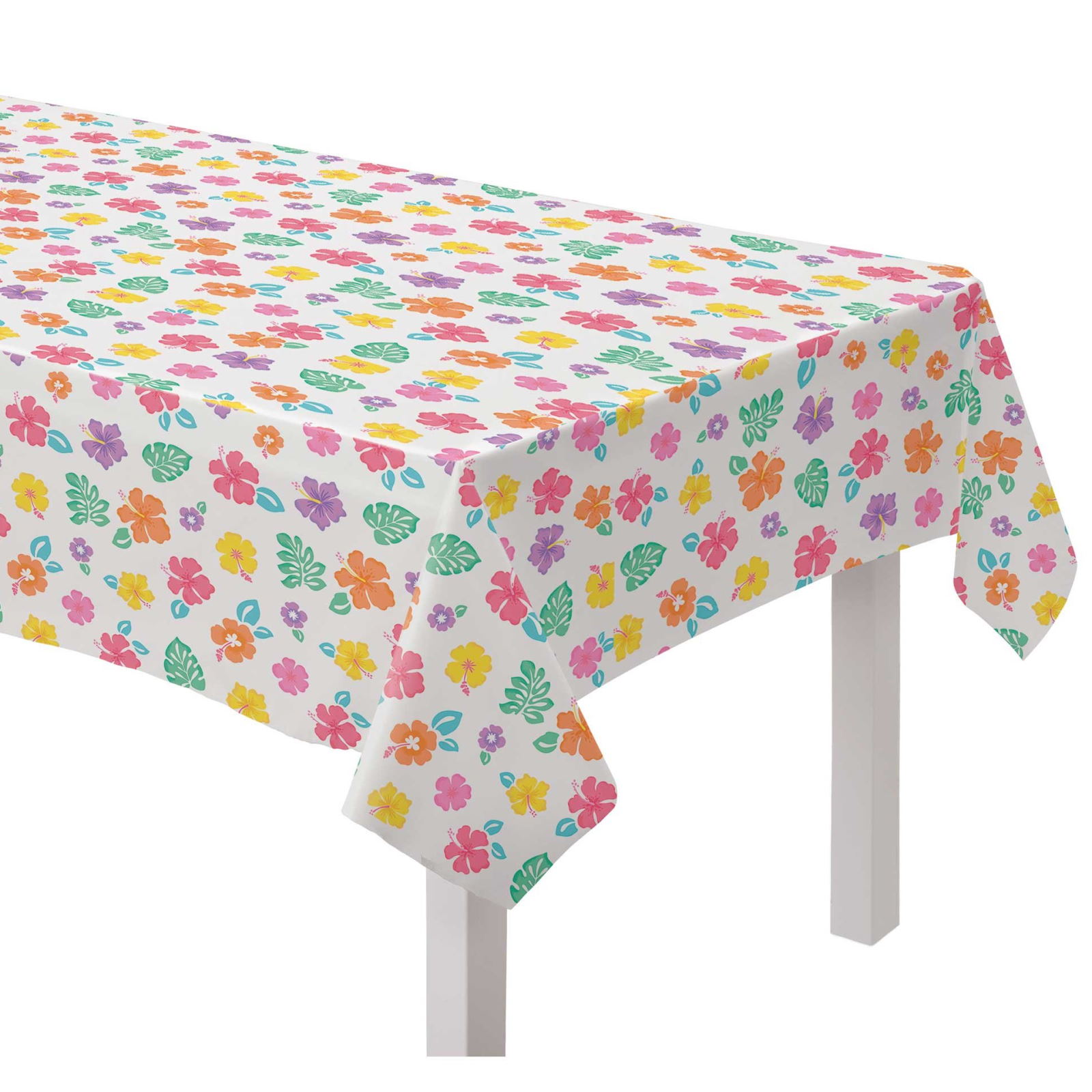 Summer Hibiscus Flannel Backed Vinyl Tablecloth
