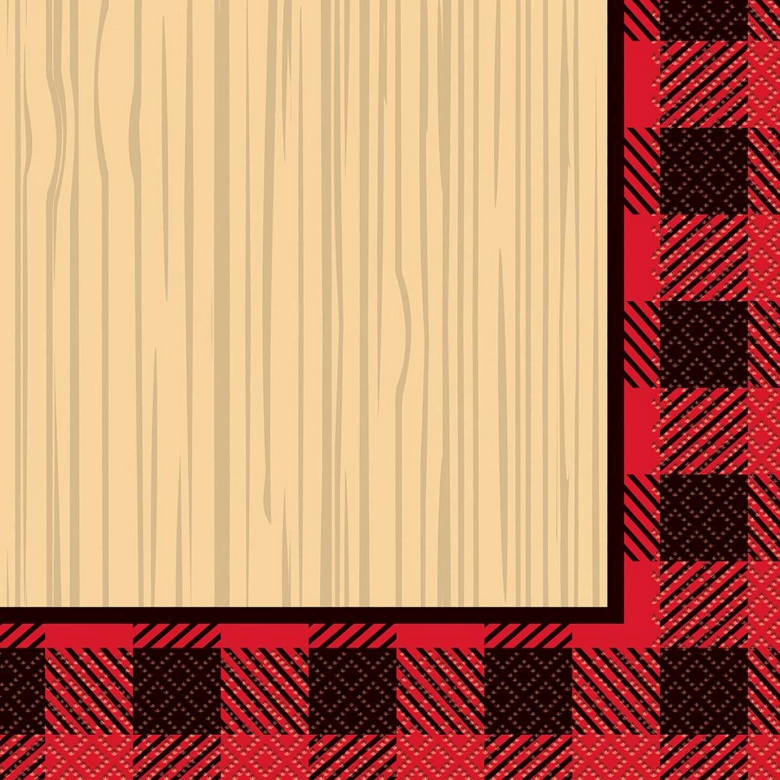 Plaid Lumberjack Large Paper Napkins (Pack of 16)