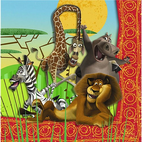 Madagascar: Escape 2 Africa Large Napkins / Serviettes (Pack of 16)