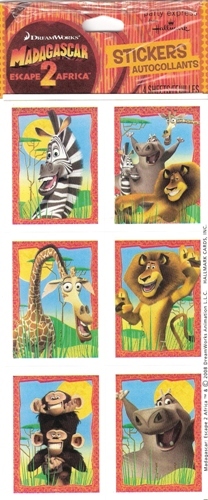 Madagascar: Escape 2 Africa Stickers (Pack of 24)