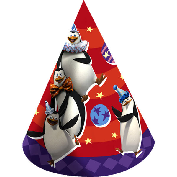 Madagascar 3 Party Hats (Pack of 8)