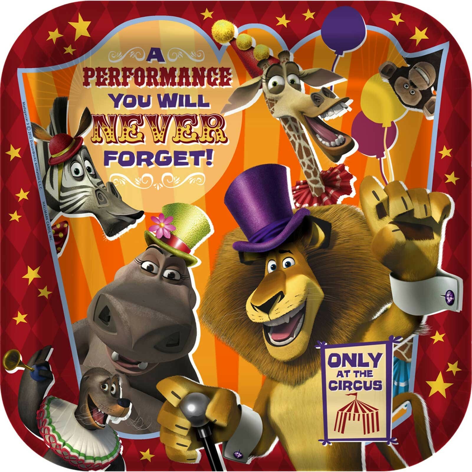 Madagascar 3 Large Paper Plates (Pack of 8)