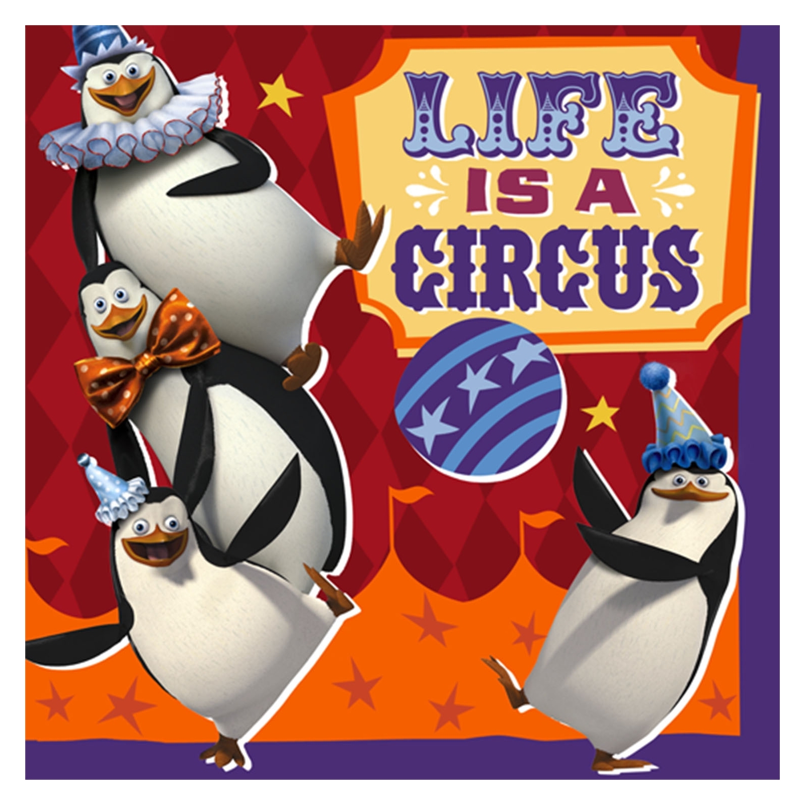 Madagascar 3 Small Napkins / Serviettes (Pack of 16)