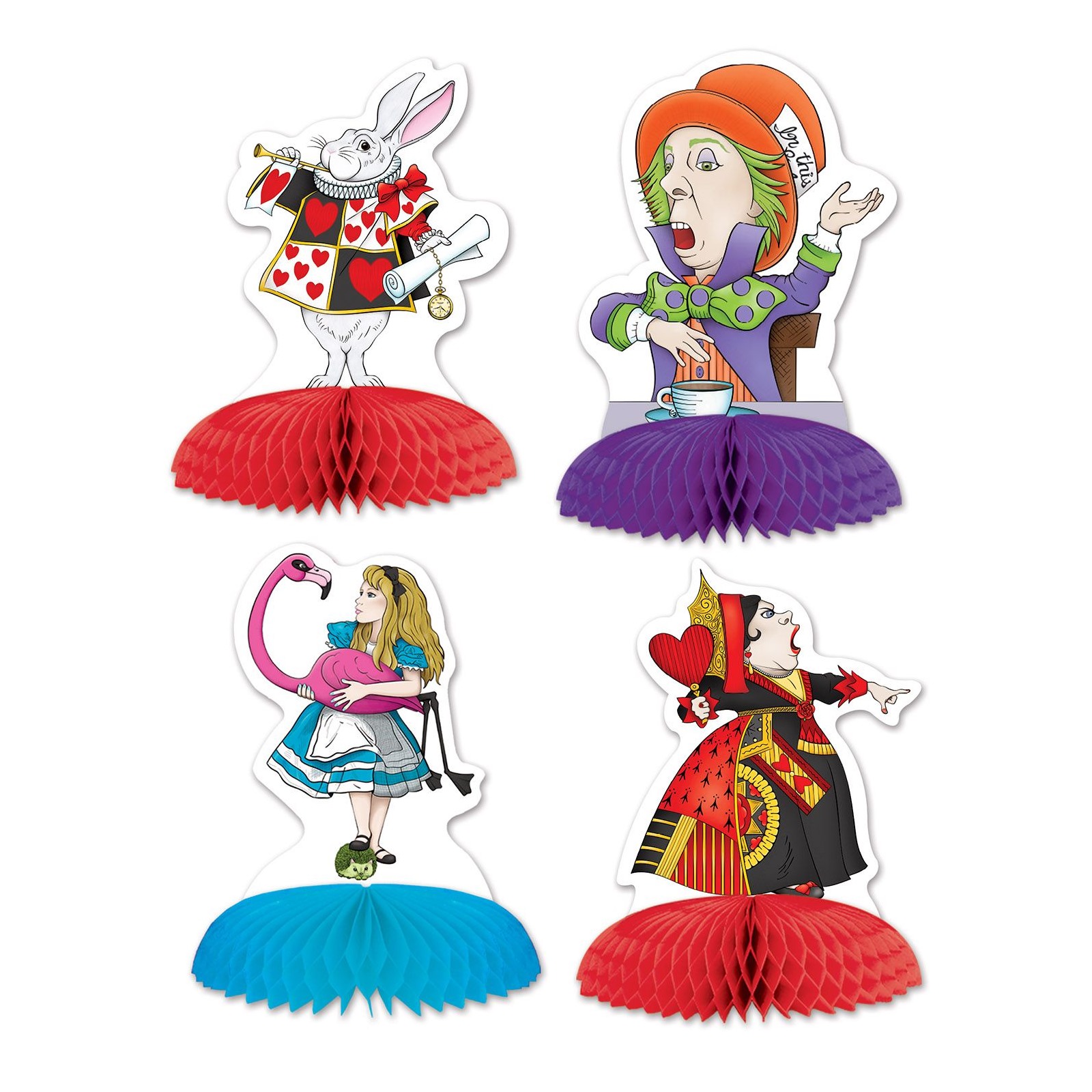 Alice In Wonderland Mini Honeycomb Centrepieces (Pack of 4) 