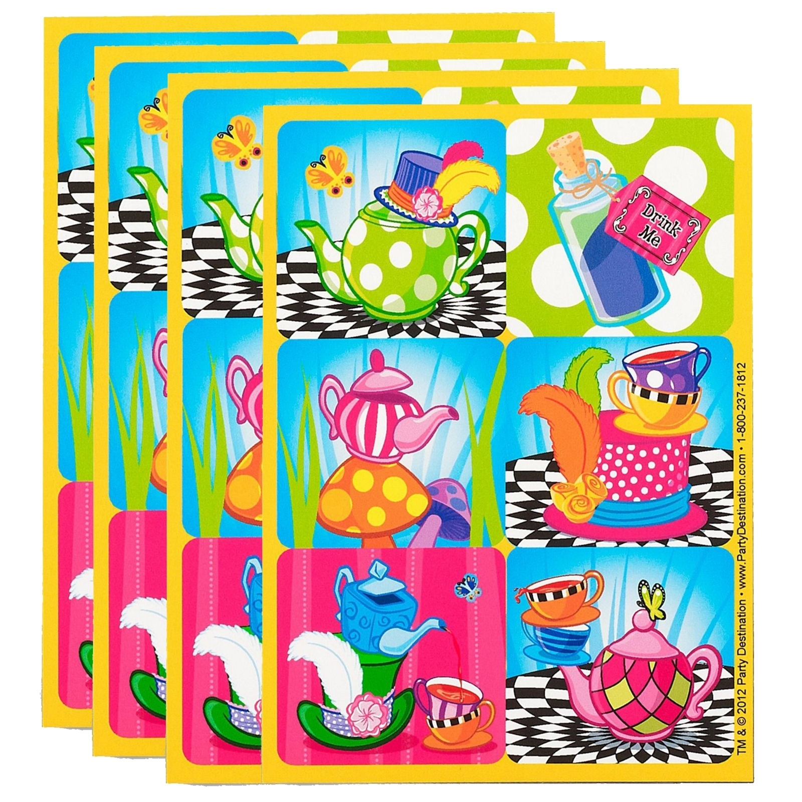 Alice in Wonderland Tea Party Stickers (4 Sheets)