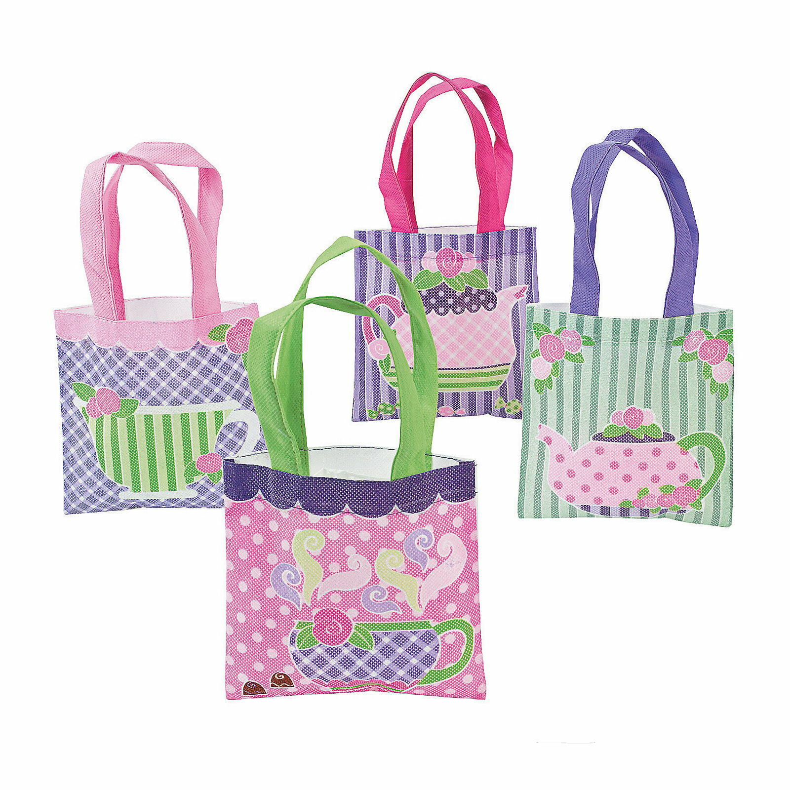 Mini Tea Party Tote Bags (Pack of 12)