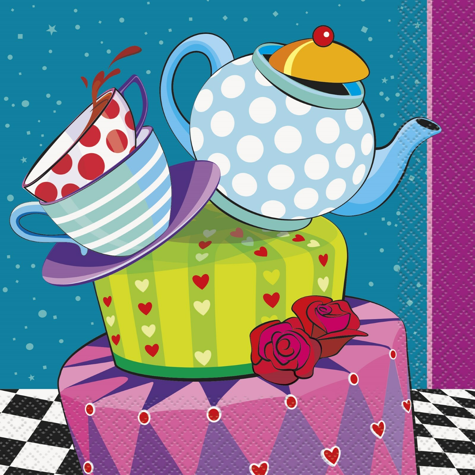 Mad Hatter Tea Party Large Paper Napkins (Pack of 16)