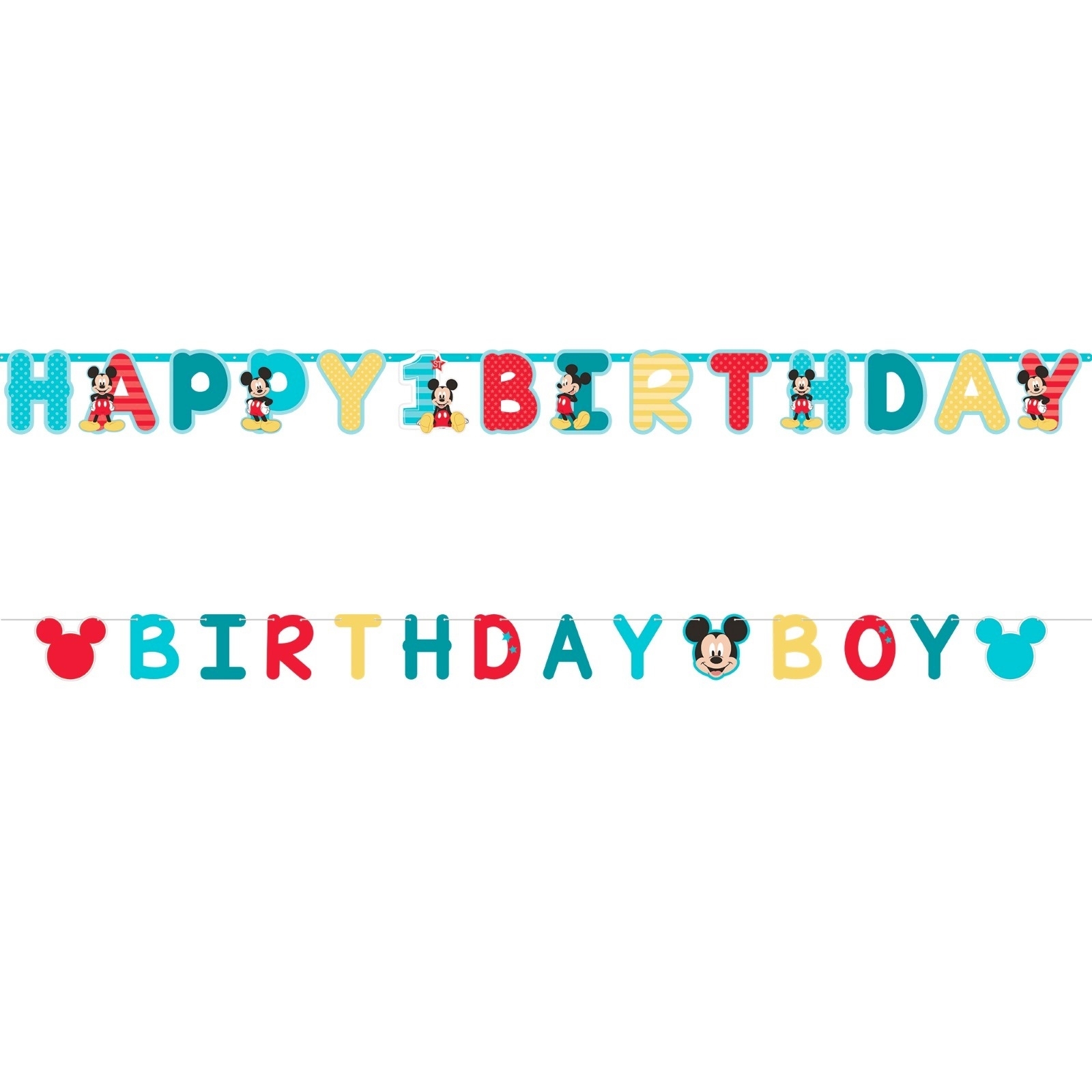 Mickey Mouse Fun To Be One Jumbo Letter Banner Kit