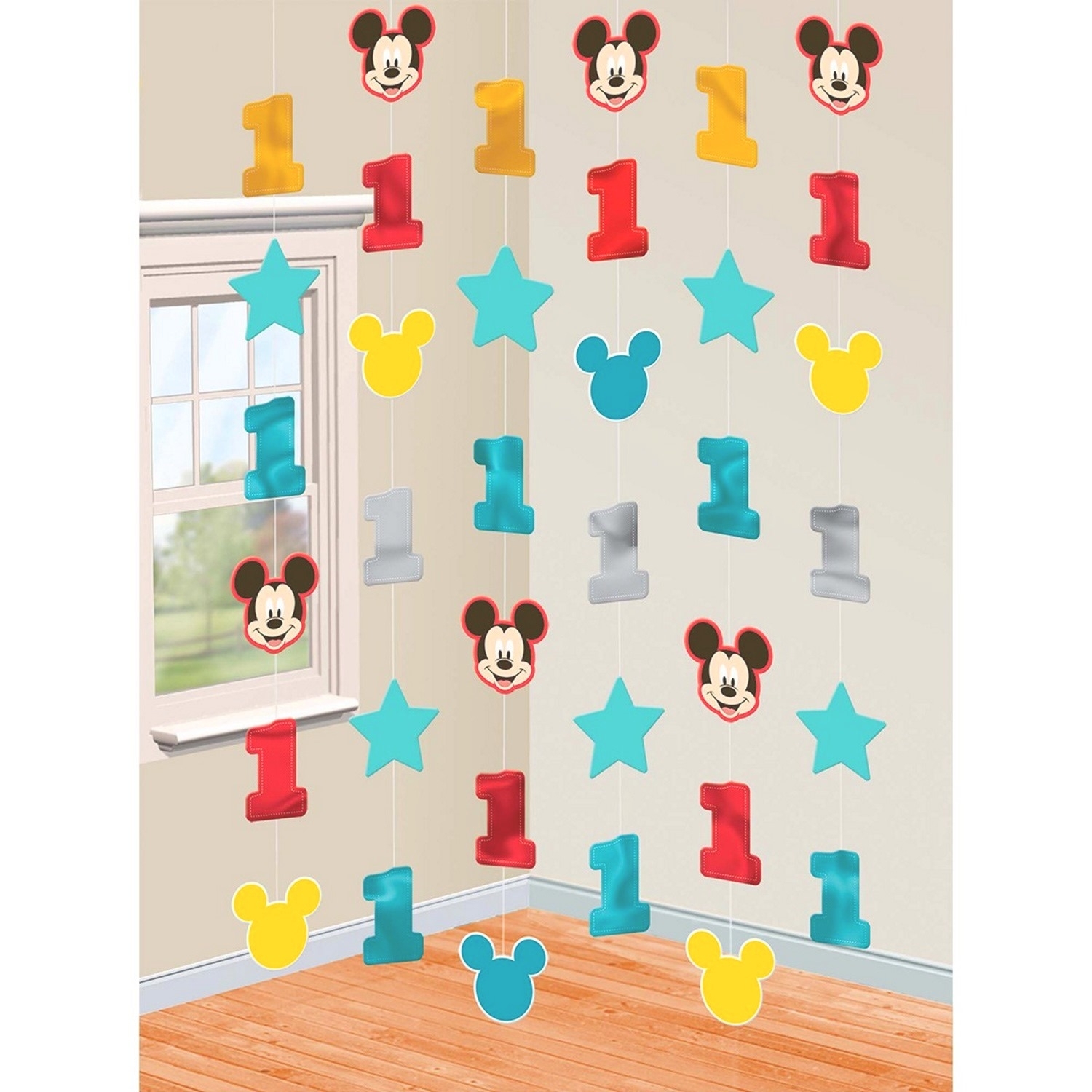 Mickey Mouse Fun To Be One String Decorations (Pack of 6)